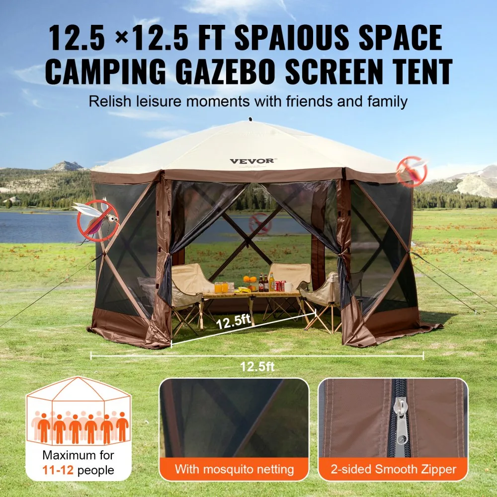 VEVOR 12.5 x 12.5 ft canopy tent dimensions