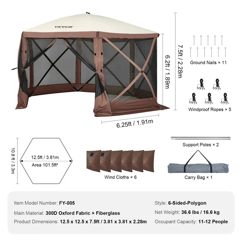 VEVOR gazebo screen tent carry bag package