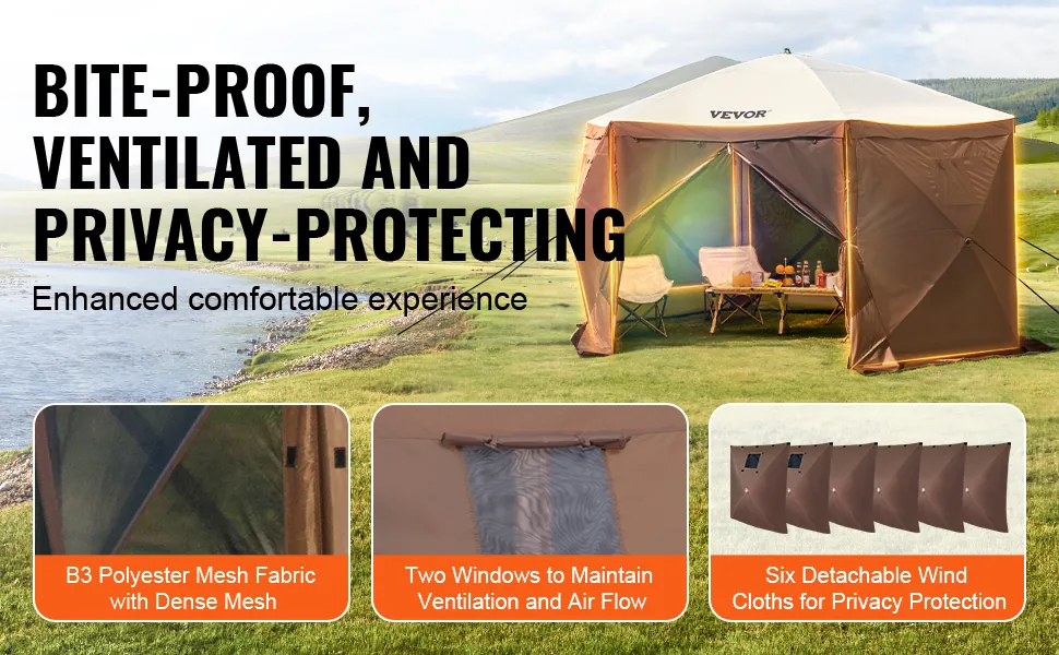 VEVOR canopy tent privacy wind clothes