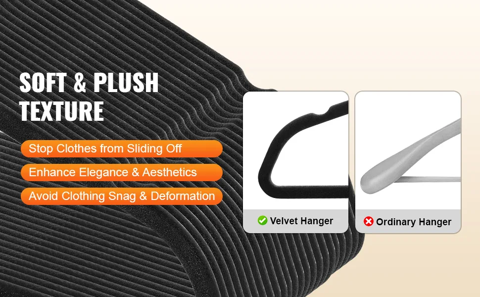 VEVOR Hangers Black - Velvet feature 1