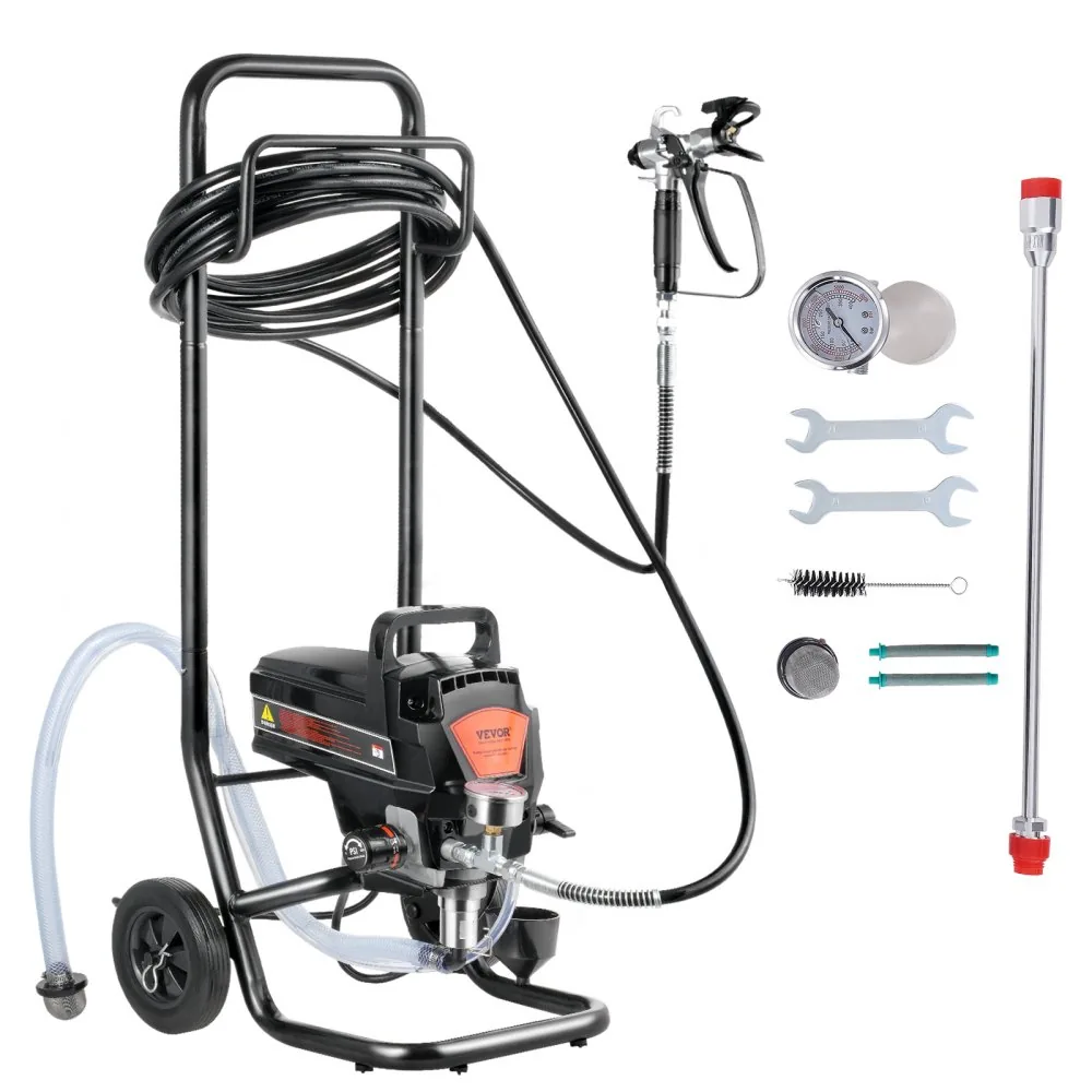VEVOR 950W Airless Paint Sprayer with Cart 3000 PSI front view