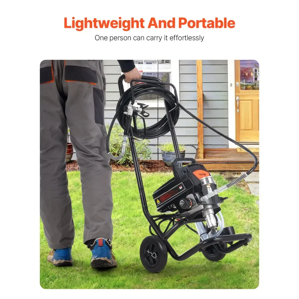 VEVOR 950W Airless Paint Sprayer with Cart 3000 PSI dimensions