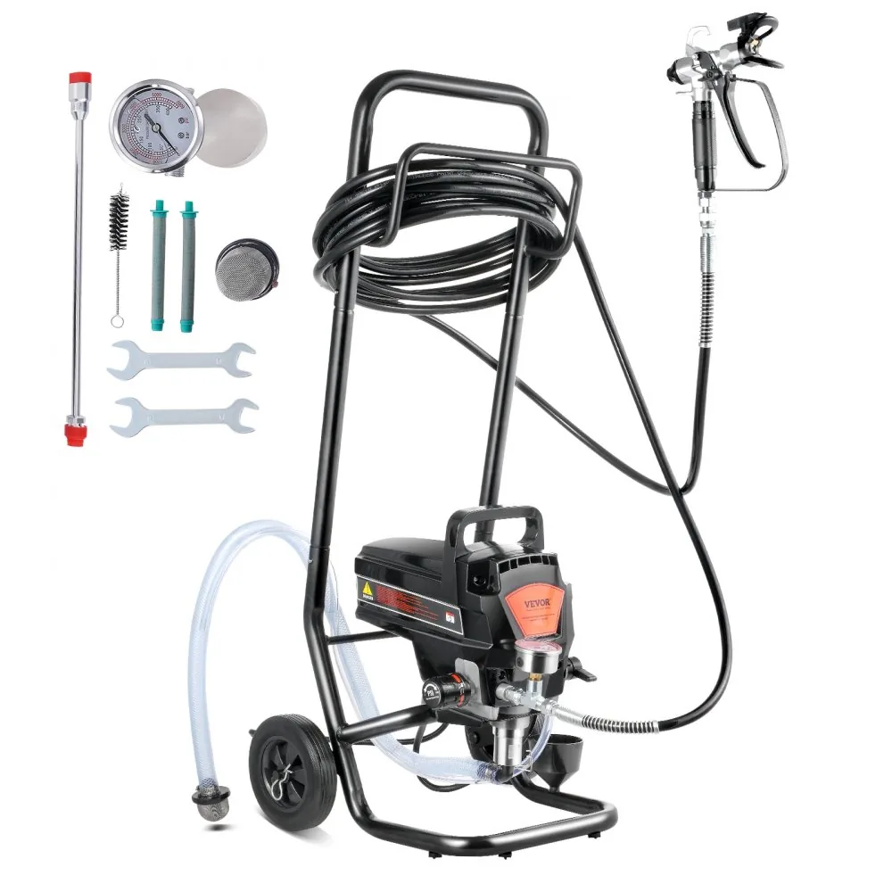 VEVOR 950W Airless Paint Sprayer with Cart 3000 PSI application detail