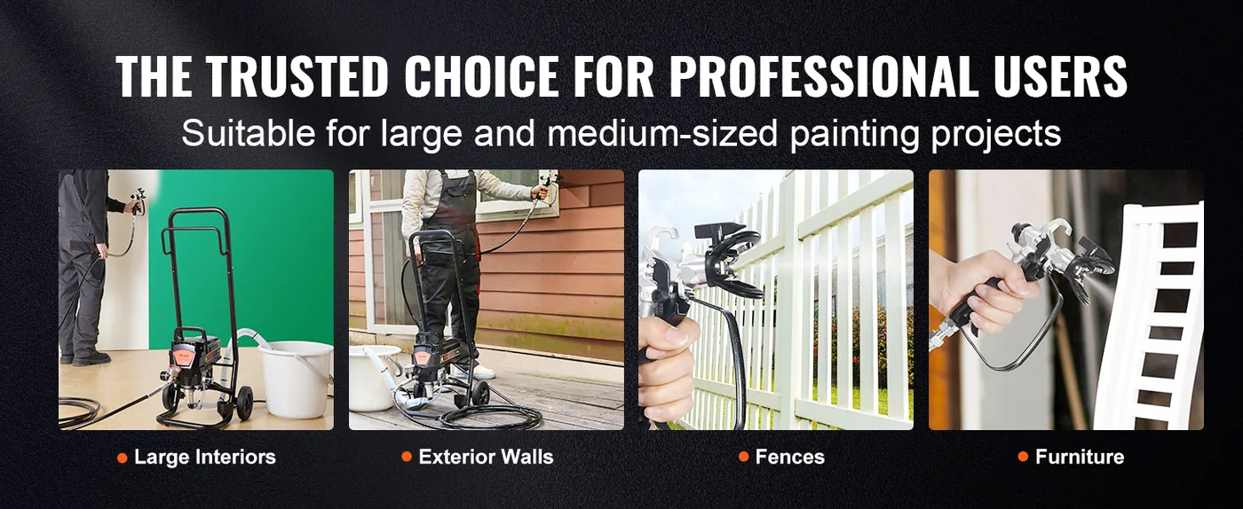 VEVOR 950W Airless Paint Sprayer with Cart 3000 PSI high pressure detail 3