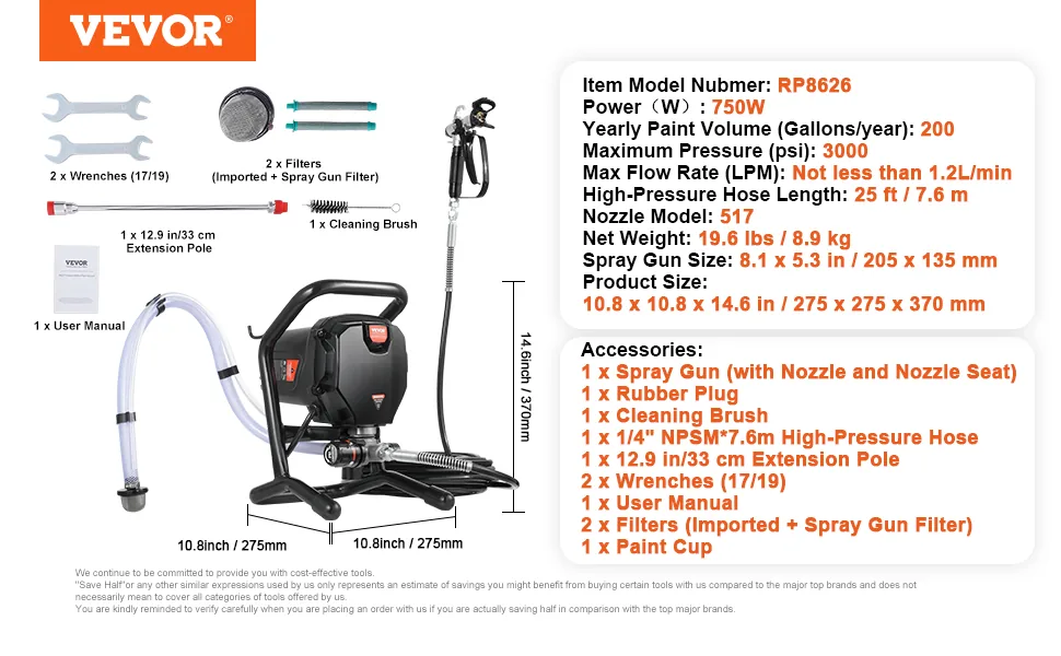 VEVOR paint sprayer extension pole high reach