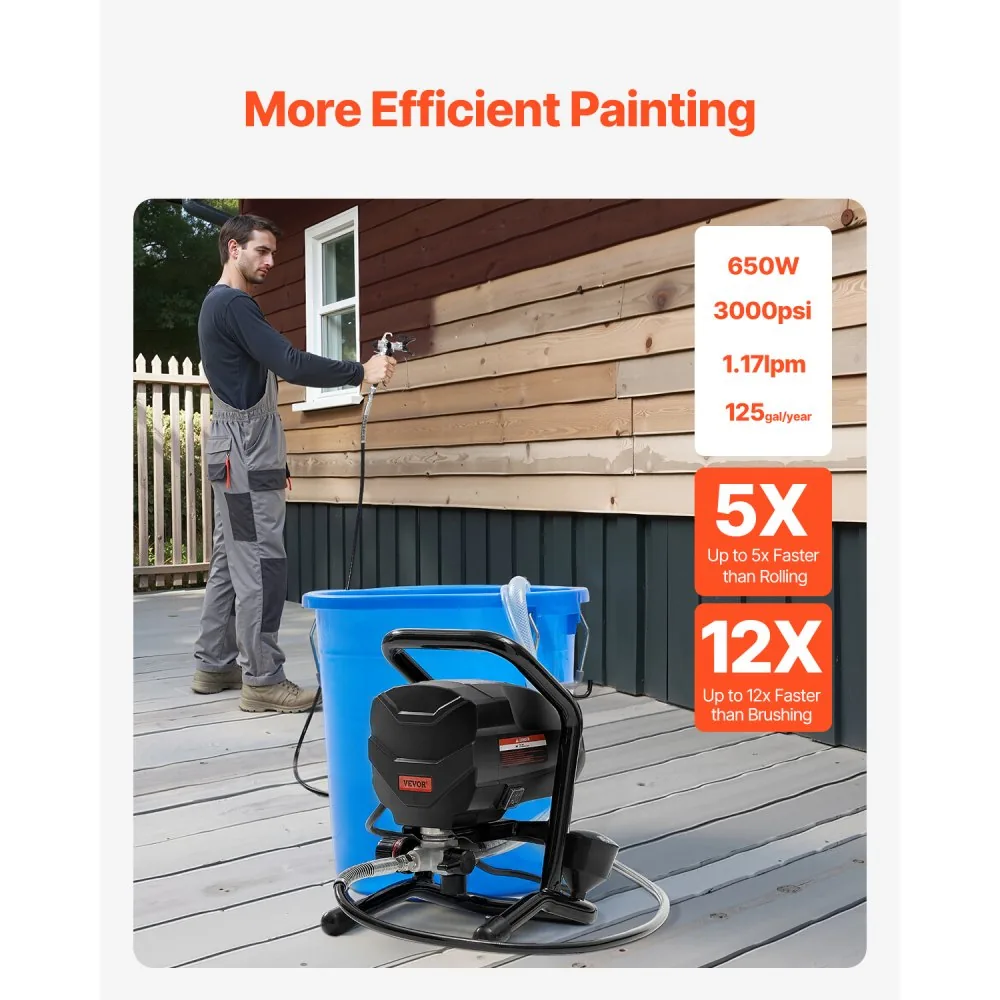 VEVOR airless paint sprayer painting house exterior