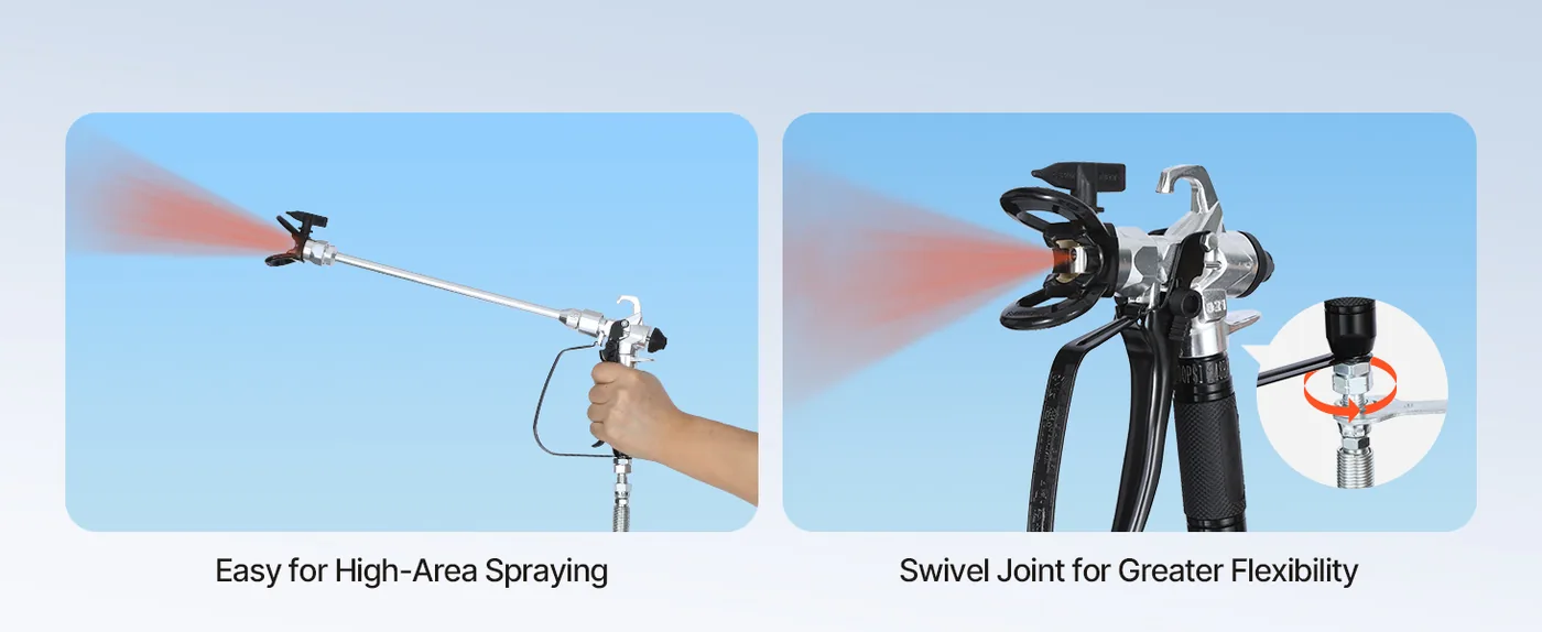 VEVOR 650W Electric Airless Paint Sprayer 3000 PSI with Cart Flexible Spray Gun