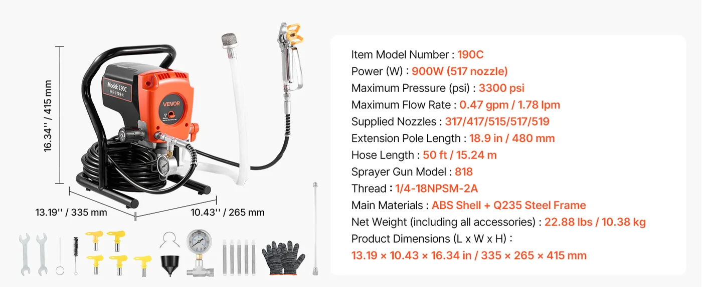 VEVOR paint sprayer easy cleanup