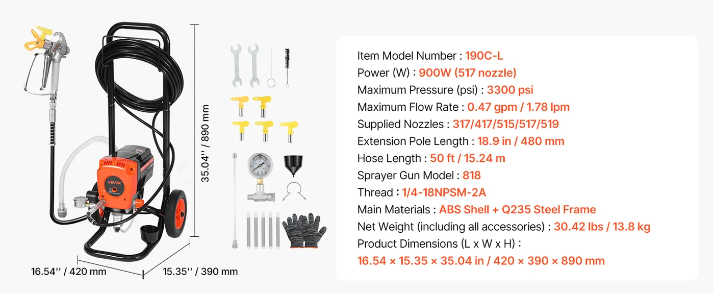 VEVOR paint sprayer easy cleanup