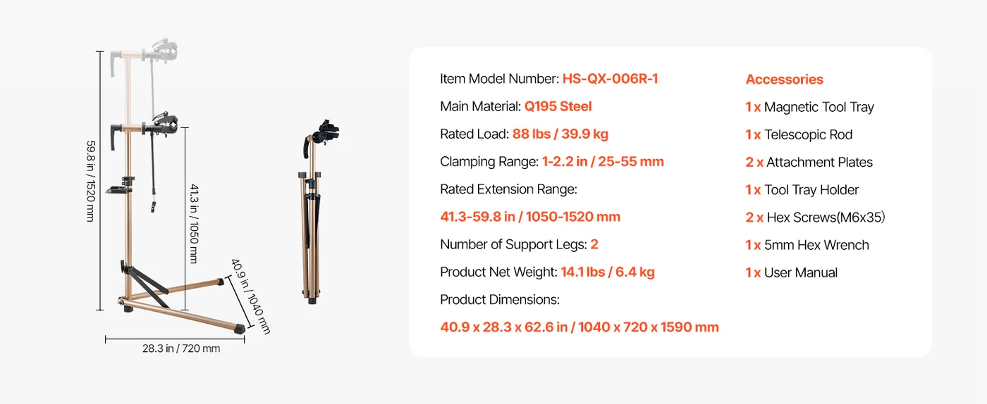 VEVOR Bike Repair Stand 88 lbs Steel feature 5
