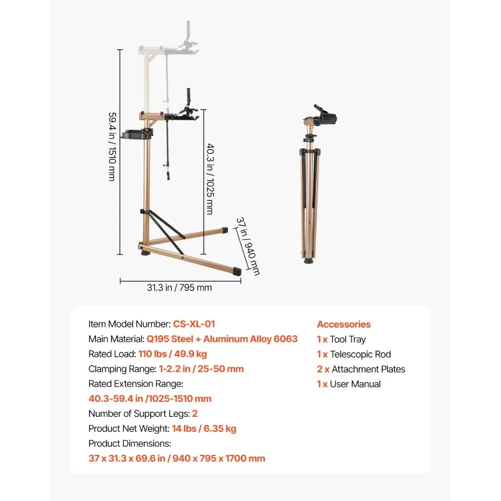 VEVOR Bike Repair Stand 110 lbs Aluminium product image 7