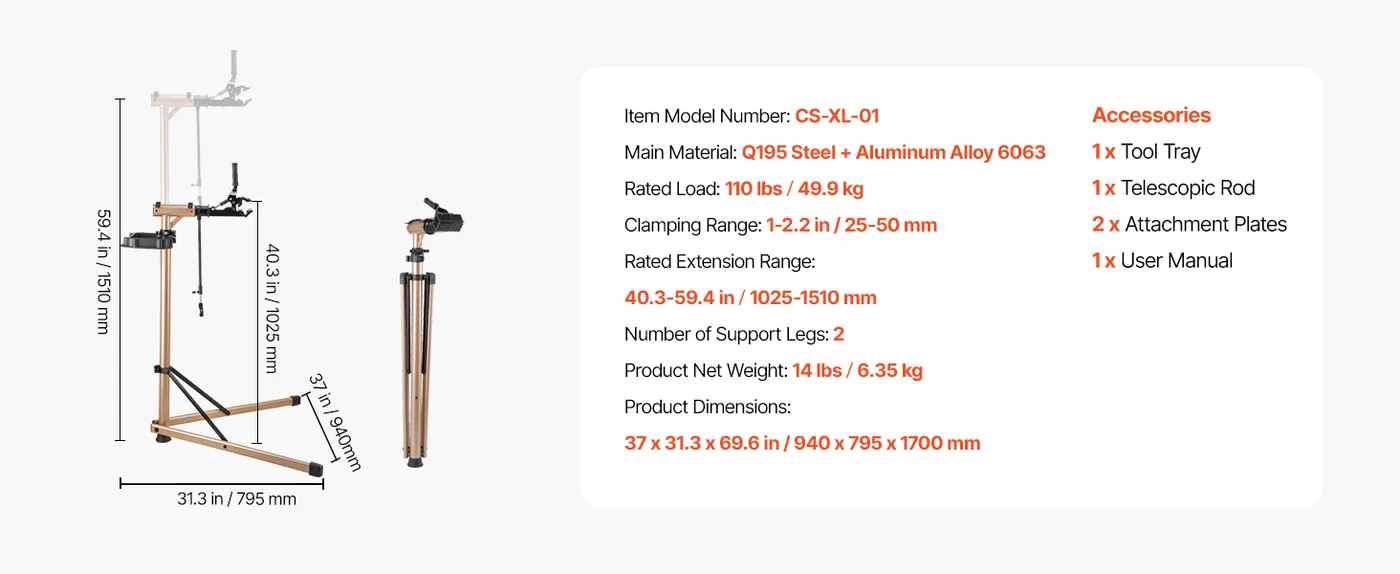 VEVOR Bike Repair Stand 110 lbs Aluminium feature 5