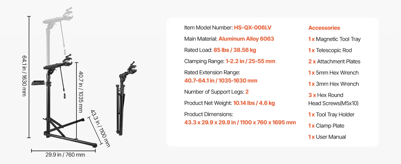 VEVOR Bike Repair Stand 85 lbs Aluminium feature 5