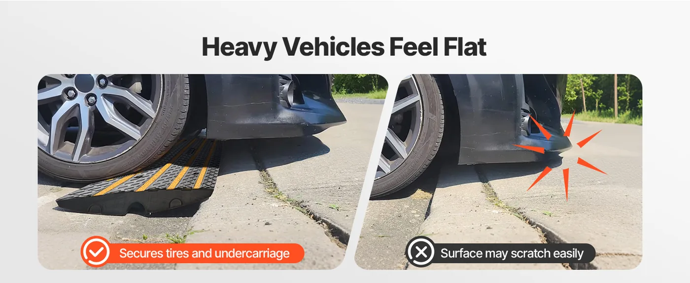 VEVOR Car Driveway Rubber Curb Ramp 2 Pcs Upgraded Version Smooth Passage