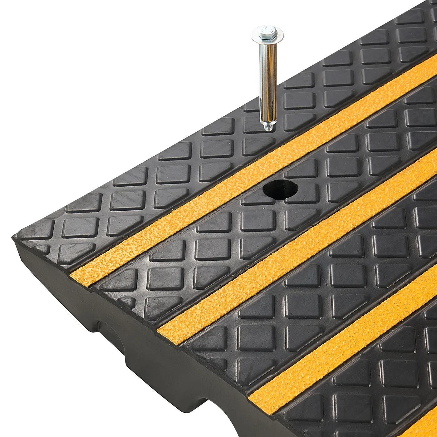 VEVOR Car Driveway Rubber Curb Ramp 2 Pcs Upgraded Version Screw Grooves