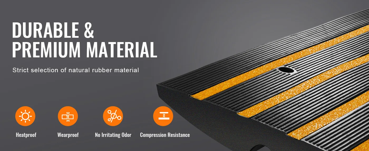 VEVOR Curb Ramp 1 Pcs Regular Type Natural Rubber Material