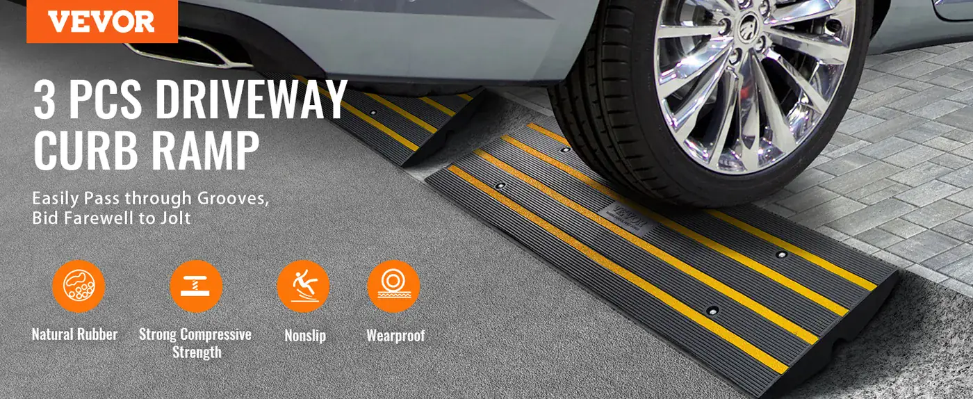 VEVOR Curb Ramp 3 Pcs Regular Type overview