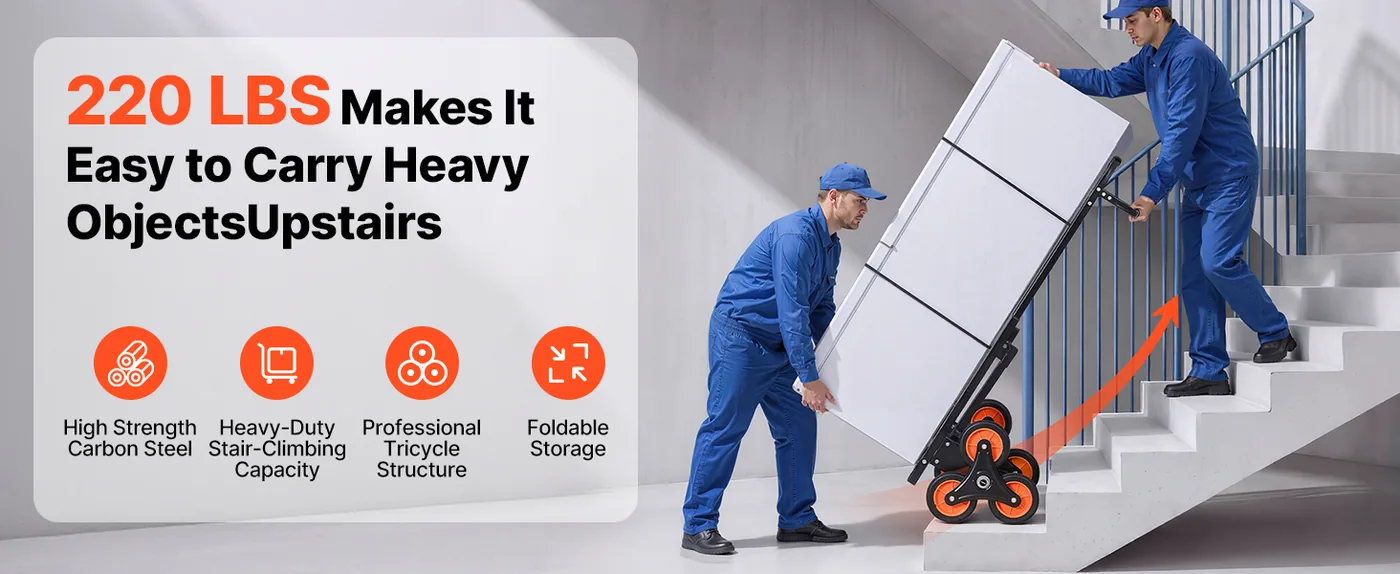 VEVOR Stair Climbing Cart 460 lbs Handle Version overview