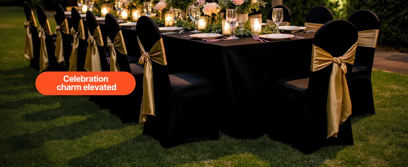 VEVOR Stretch Spandex Folding Chair Covers 50 PCS Black-Arch Weddings