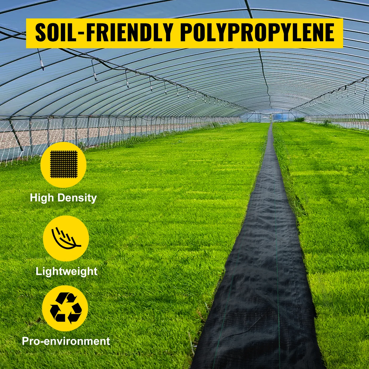 VEVOR weed control fabric with green planting stripes