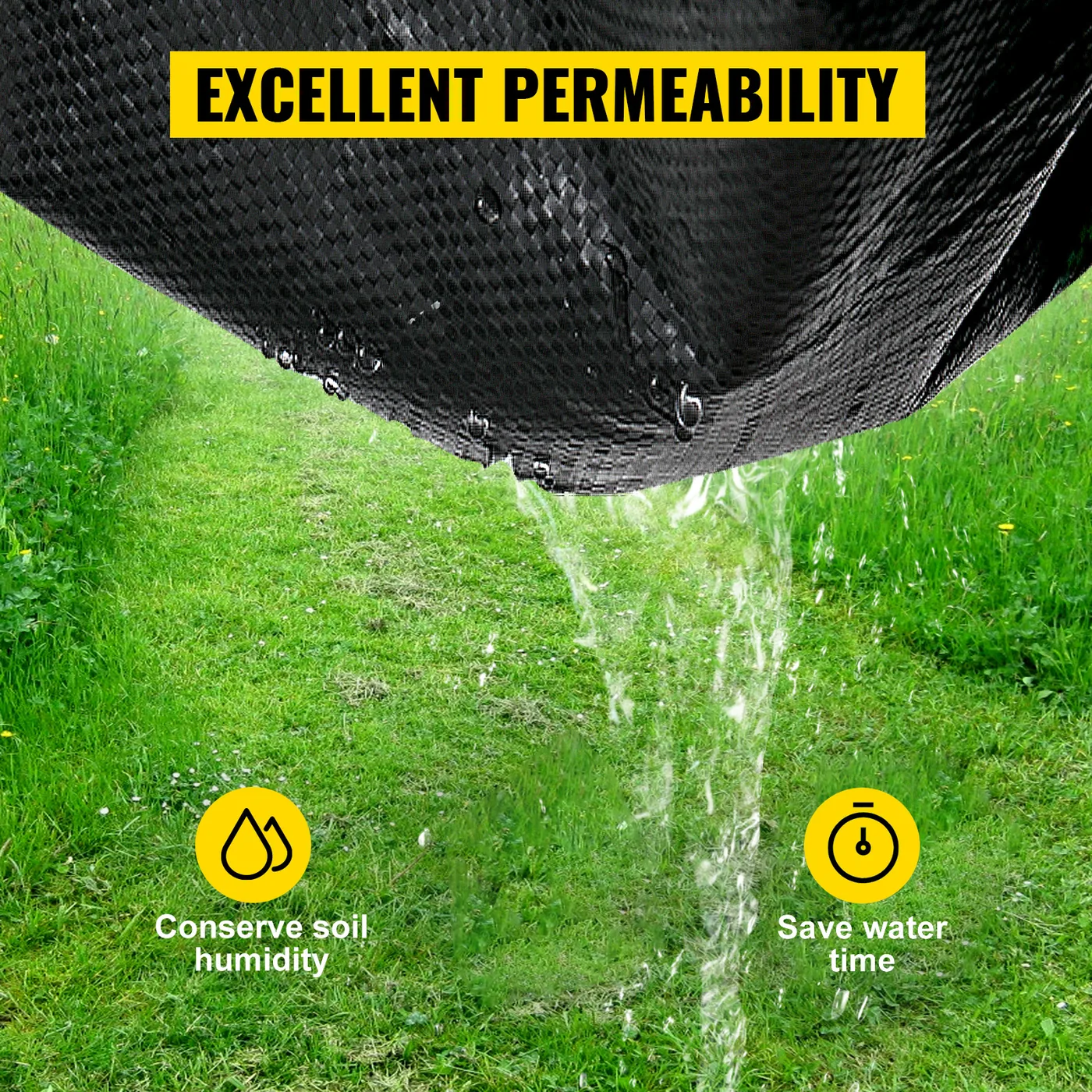 VEVOR weed barrier fabric allowing water through soil