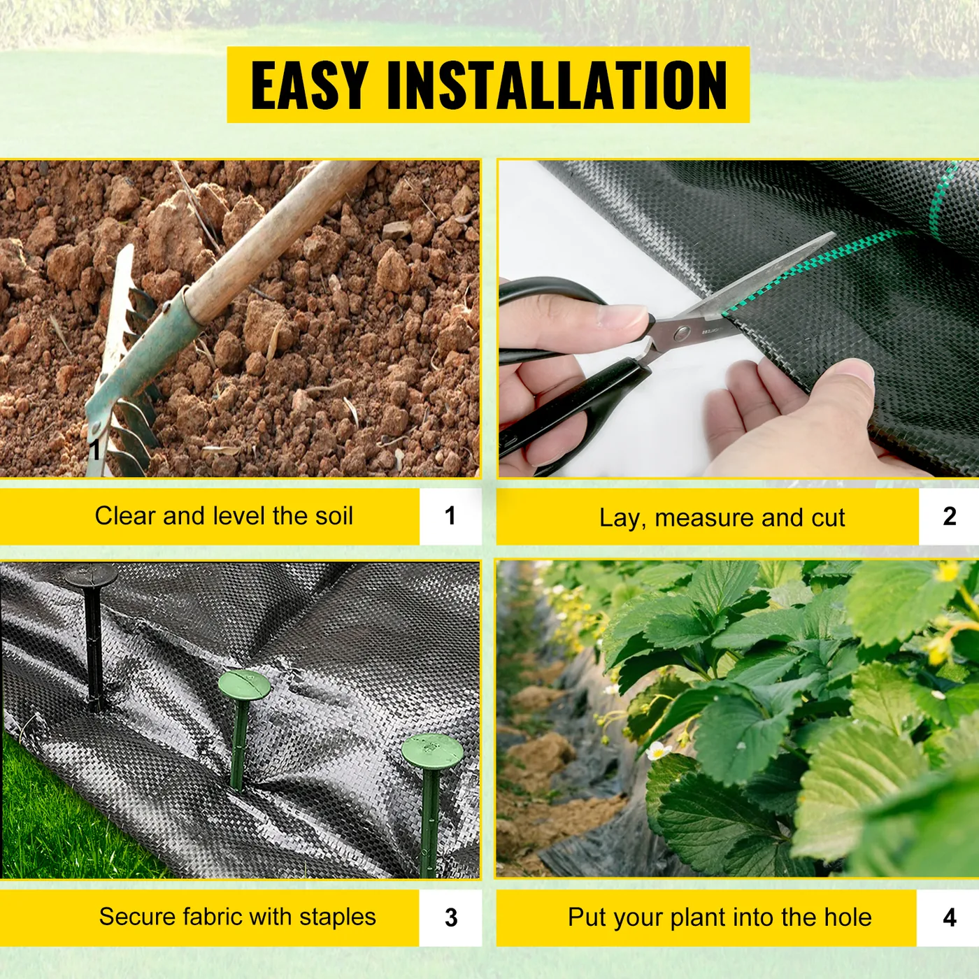 VEVOR weed control fabric in greenhouse aisle