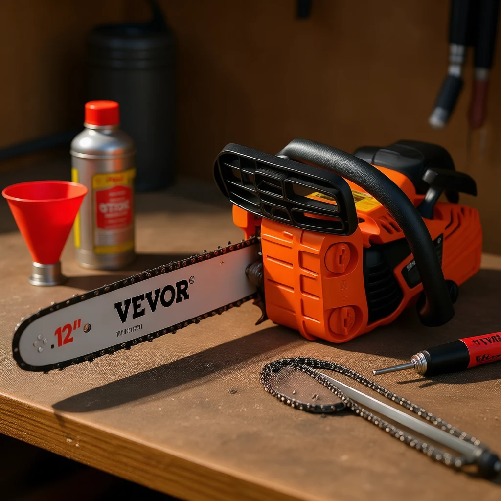 VEVOR gas chainsaw 40:1 fuel mix maintenance