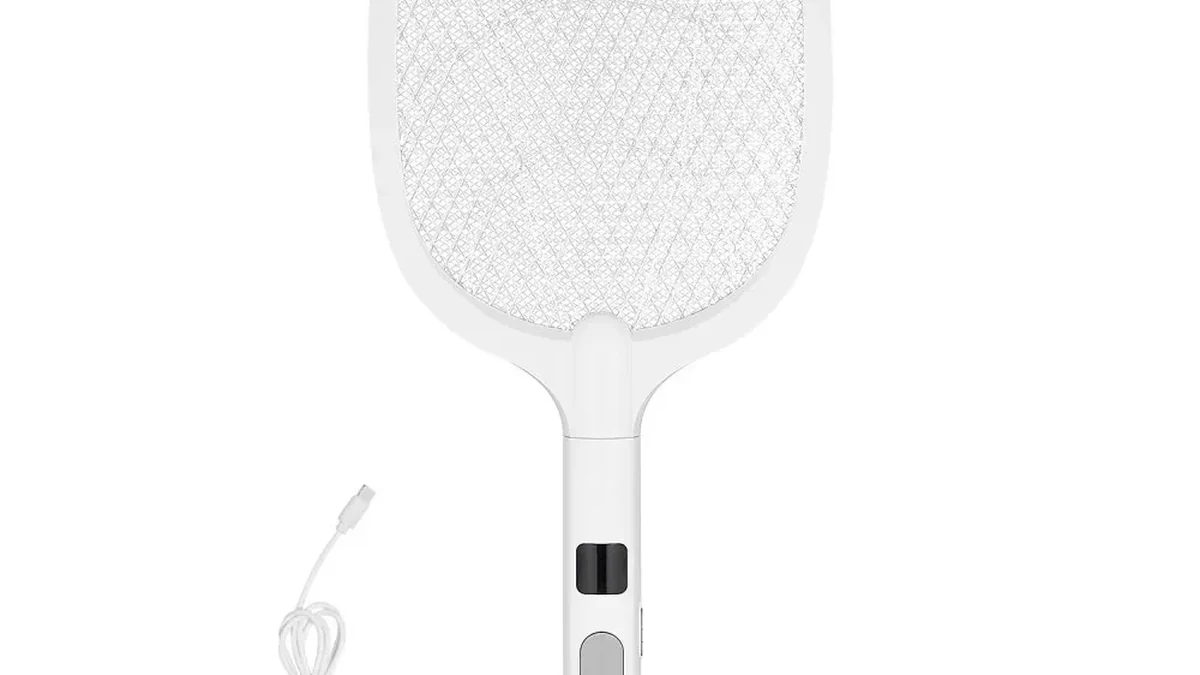 Electric fly swatter with charging base and USB cable