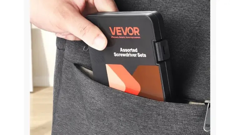 Storing a VEVOR assorted screwdriver set in a bag pocket