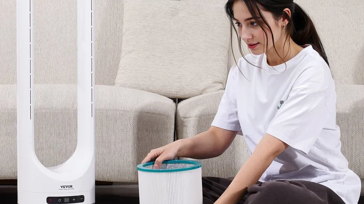 Replacing the filter of a VEVOR tower fan and air purifier
