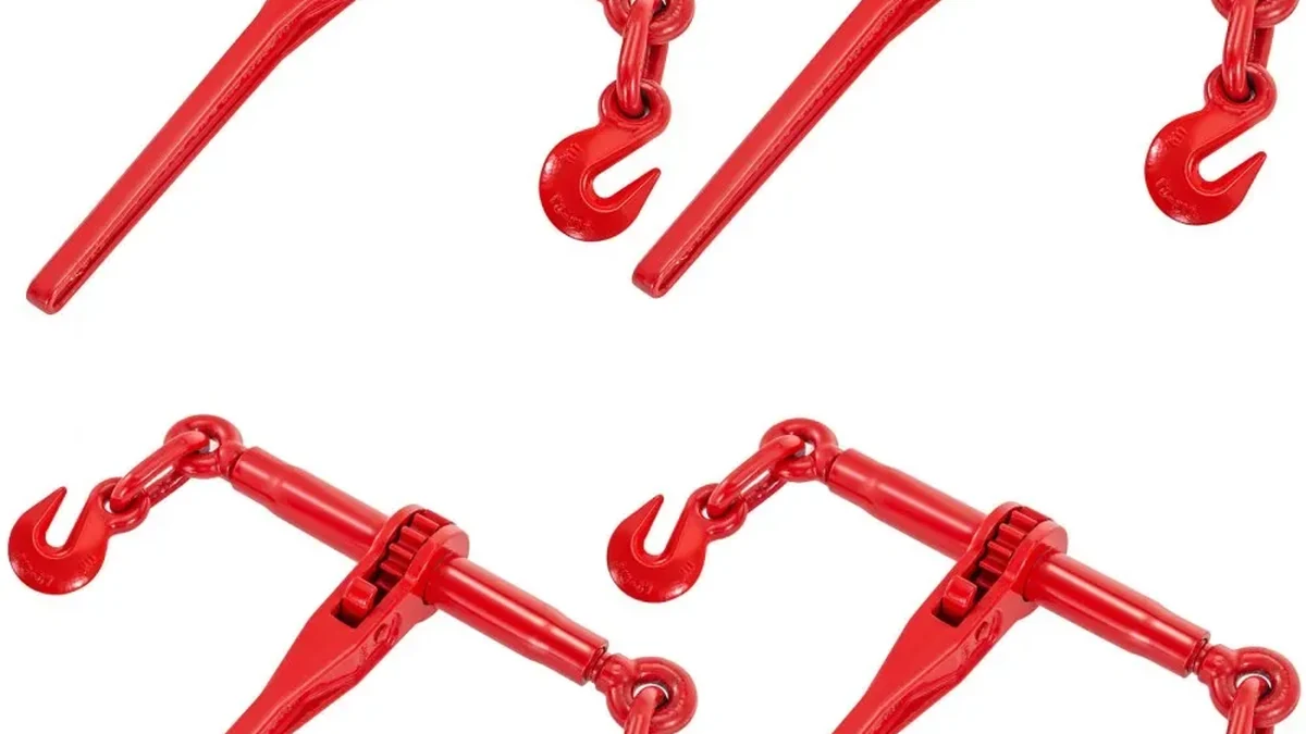 Ratchet load binders with G70 hooks for securing heavy loads