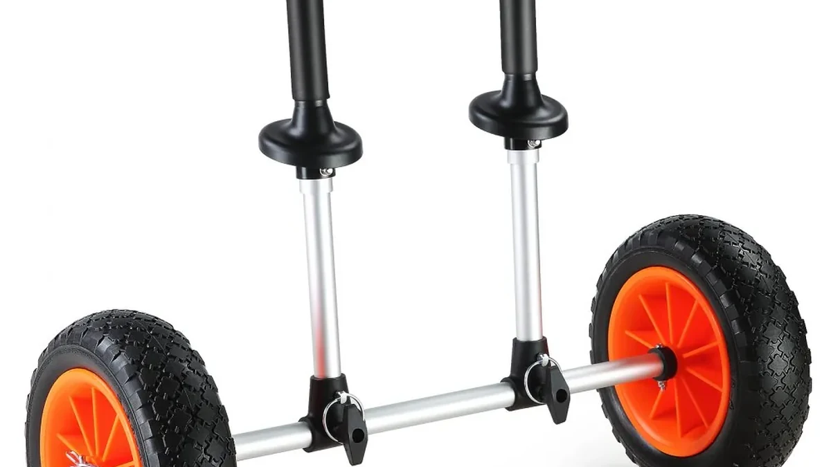 Heavy duty kayak transport cart with two wheels
