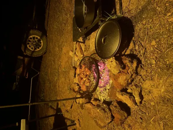 Customer photo 1 of <span class="sdh-h1" data-short="VEVOR Folding Campfire Grill 18 in">VEVOR Folding Campfire Grill, Heavy Duty Steel Mesh Grate, 18″ Portable Camping Grates Over Fire Pit, Camp Fire Cooking Equipment with Legs Carrying Bag, Grilling Rack for Outdoor Open Flame Cooking</span>