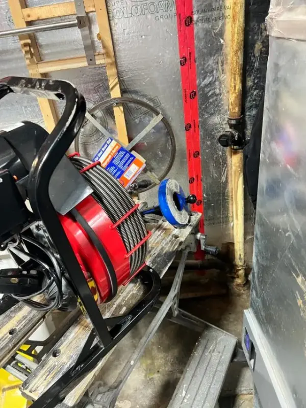 Customer photo 1 of <span class="sdh-h1" data-short="VEVOR Drain Cleaner Machine 50 FT x 1/2 Inch With Wheels">VEVOR Drain Cleaner Machine 50 FT x 1/2 Inch, Manual Feed Sewer Snake Auger on Wheels – with 4 Cutters & Air-activated Foot Switch for 2″ to 6″ Pipes</span>