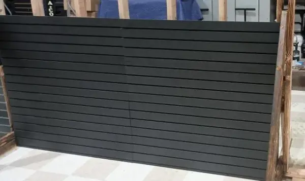 Customer photo 3 of <span class="sdh-h1" data-short="VEVOR 4 x 4 ft PVC Slat Wall Paneling Grey">VEVOR Slat Wall Paneling, 4 x 4 ft, PVC Garage Slatwall with Modular Design, Grey Slat Wall Easy-to-Install Adjustable Slatwall Panel with Coupling Structure & DIY Cutting, Fits for Storage & Display</span>