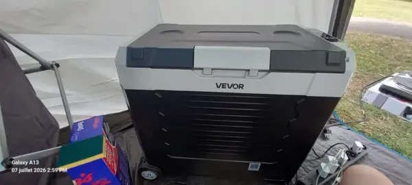 Customer photo 3 of <span class="sdh-h1" data-short="VEVOR Car Refrigerator 37QT">VEVOR Car Refrigerator, DC 12/24V AC100-240V Compressor Electric Cooler, -4°F to 68°F Truck Refrigerator with APP Control, Wheels & Dual Zone, 37 QT Cars Cooler for RVs, Boats, Camping, Fishing</span>