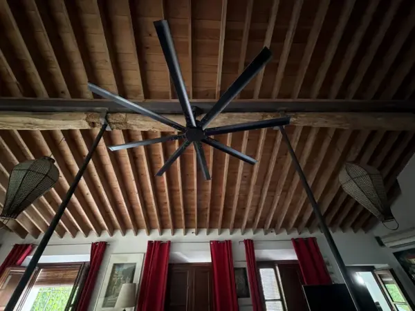 Customer photo 2 of <span class="sdh-h1" data-short="VEVOR 96 In Ceiling Fan without Light 96 inch 8 Aluminum Bla">VEVOR 96 In Ceiling Fan without Light, 6-Speed Remote Control, Aluminum 8-Blade, Reversible DC Motor, Modern Low Profile Flush Mount Fan for Bedroom, Living Room, Patio, Indoor/Outdoor, Brushed Nickel</span>