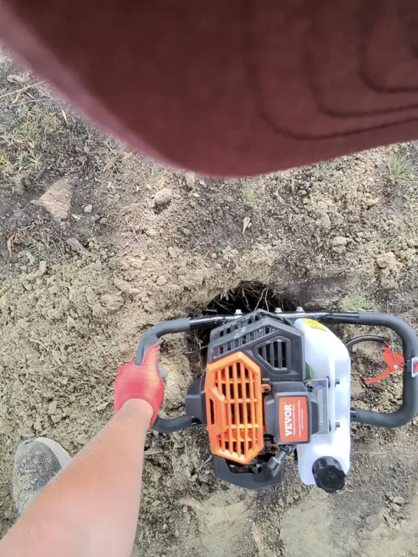 Customer photo 1 of <span class="sdh-h1" data-short="VEVOR Post Hole Digger 43cc+8 inch">VEVOR Post Hole Digger, 43cc 1250W Auger Post Hole digger, Gas Powered Earth Digger with 8″ Earth Auger Drill Bit, 30 inch Long Alloy Steel Auger, for Farmland, Garden and Plant, EPA certification</span>