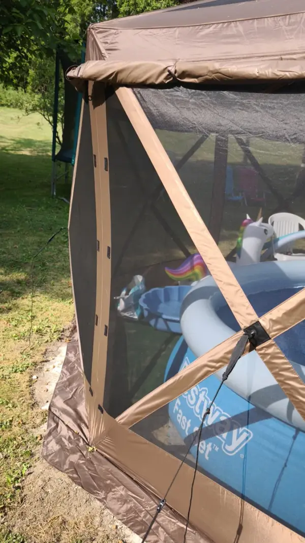 Customer photo 2 of <span class="sdh-h1" data-short="VEVOR 10 x 10 ft 6 Sided Pop Up Gazebo Screen Tent Green">VEVOR Pop up Gazebo Screen Tent, 10 x 10 ft Large 6-Sided Camping Canopy Tent with Removable Top & Carry Bag, Quick-Set & Bite-Proof, Screen House Sun Shelter for 6-8 Persons Backyard Patio, Green</span>