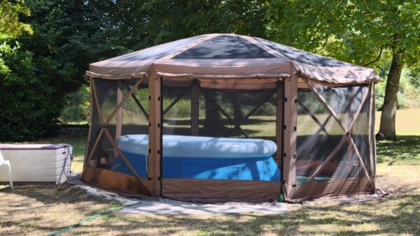 Customer photo 3 of <span class="sdh-h1" data-short="VEVOR 12 x 12 ft 13 Sided Pop Up Gazebo Screen Tent Beige">VEVOR Pop up Gazebo Screen Tent, 12 x 12 ft, 13-Sided Spherical Camping Canopy Tent with Removable Top & Carry Bag, Quick-Set & Bite-Proof, Screen House Sun Shelter for 8-10 Persons, Beige</span>
