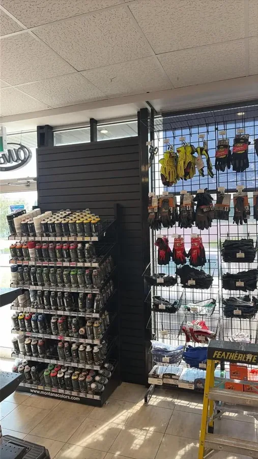Customer photo 1 of <span class="sdh-h1" data-short="VEVOR 4 x 4 ft PVC Slat Wall Paneling Grey">VEVOR Slat Wall Paneling, 4 x 4 ft, PVC Garage Slatwall with Modular Design, Grey Slat Wall Easy-to-Install Adjustable Slatwall Panel with Coupling Structure & DIY Cutting, Fits for Storage & Display</span>