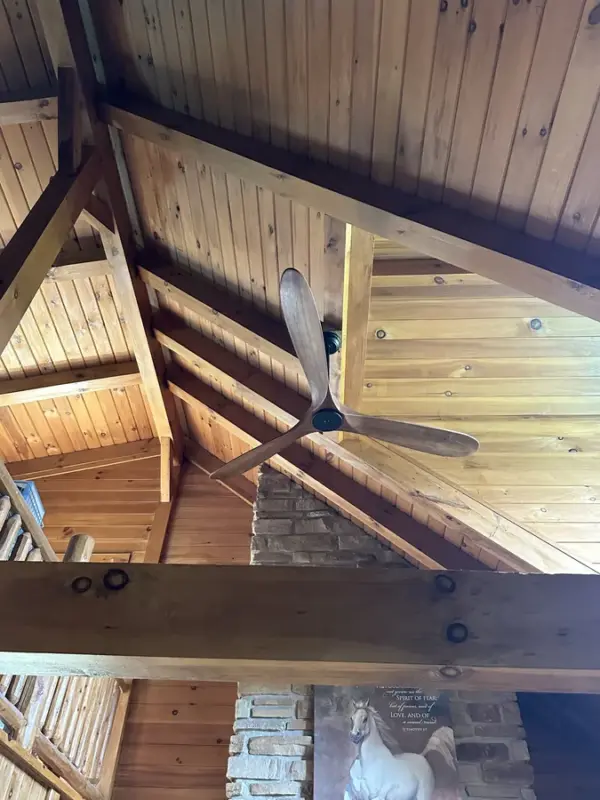 Customer photo 1 of <span class="sdh-h1" data-short="VEVOR 96 In Ceiling Fan without Light 96 inch 8 Aluminum Bla">VEVOR 96 In Ceiling Fan without Light, 6-Speed Remote Control, Aluminum 8-Blade, Reversible DC Motor, Modern Low Profile Flush Mount Fan for Bedroom, Living Room, Patio, Indoor/Outdoor, Brushed Nickel</span>