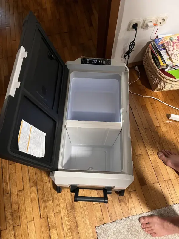 Customer photo 1 of <span class="sdh-h1" data-short="VEVOR Car Refrigerator 48QT">VEVOR Car Refrigerator, DC 12/24V AC100-240V Compressor Electric Cooler, -4°F to 68°F Truck Refrigerator with APP Control, Wheels & Dual Zone, 48 QT Cars Cooler for RVs, Boats, Camping, Fishing</span>
