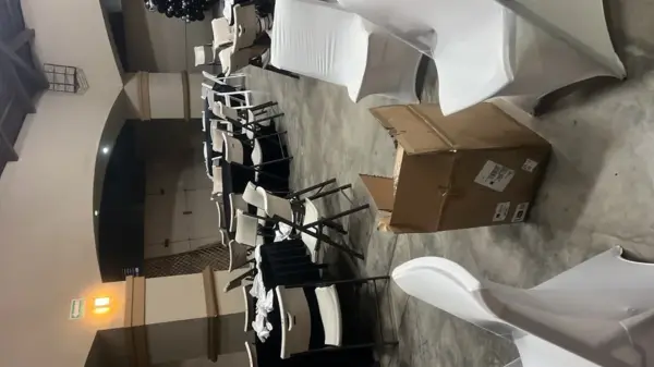Customer photo 2 of <span class="sdh-h1" data-short="VEVOR Stretch Spandex Folding Chair Covers 100 PCS White-for">VEVOR Stretch Spandex Folding Chair Covers, Universal Fitted Chair Cover, Removable Washable Protective Slipcovers, for Wedding, Holiday, Banquet, Party, Celebration, Dining (100PCS White)</span>