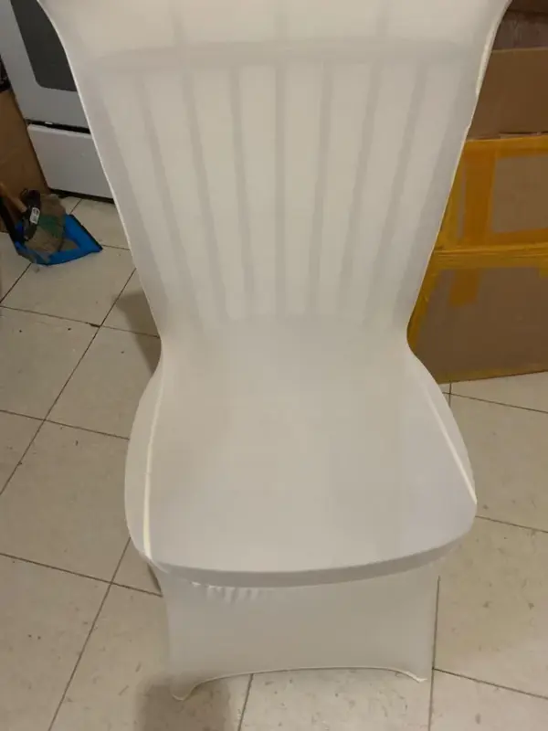 Customer photo 4 of <span class="sdh-h1" data-short="VEVOR Stretch Spandex Folding Chair Covers 100 PCS Beige-for">VEVOR Stretch Spandex Folding Chair Covers, Universal Fitted Chair Cover, Removable Washable Protective Slipcovers, for Wedding, Holiday, Banquet, Party, Celebration, Dining (100PCS Beige)</span>