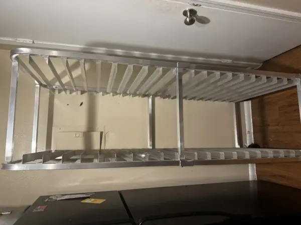 Customer photo 4 of <span class="sdh-h1" data-short="VEVOR Bun Pan Rack 20 Layers">VEVOR Bun Pan Rack, 20-Tier Commercial Bakery Racks with Brake Wheels, Aluminum Racking Trolley Storage for Half & Full Sheet, Speed Rack For Kitchen Home, Bread Baking Equipment, 26″L x 20.4″W x 70″H</span>
