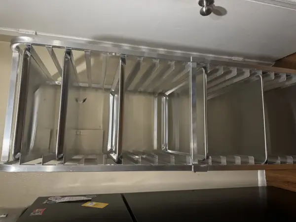 Customer photo 3 of <span class="sdh-h1" data-short="VEVOR Bun Pan Rack 20 Layers">VEVOR Bun Pan Rack, 20-Tier Commercial Bakery Racks with Brake Wheels, Aluminum Racking Trolley Storage for Half & Full Sheet, Speed Rack For Kitchen Home, Bread Baking Equipment, 26″L x 20.4″W x 70″H</span>