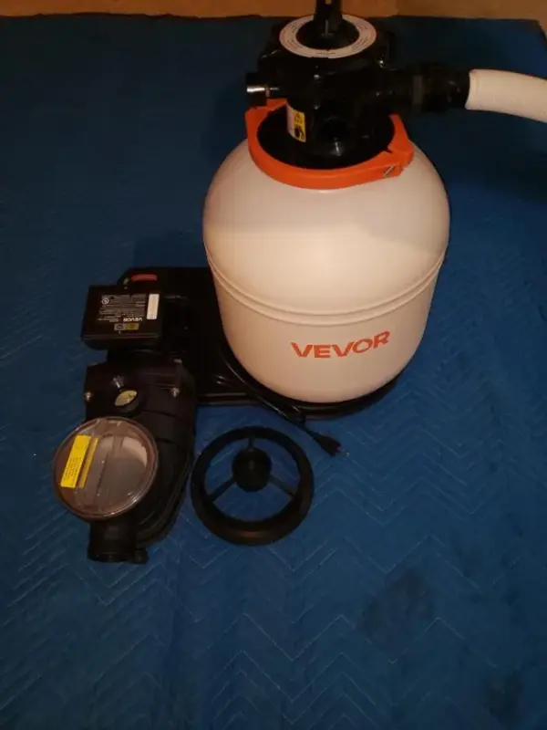 Customer photo 13 of <span class="sdh-h1" data-short="VEVOR 12 in Sand Filter Pump 0.5 HP 3000 GPH for Pool">VEVOR 0.5 HP 3000 GPH FlashPure Sand Filter Pump, 12 Inch Swimming Pool Pump, 6X Faster Filtration, Leak-Proof Design, Pre-Loaded Media with Timer, Filtration & Clarity, Out of Box Use for Above Ground Pool</span>