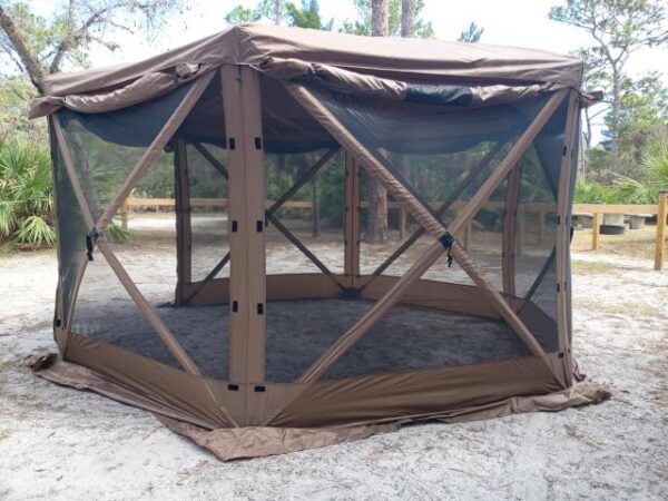 Customer photo 5 of <span class="sdh-h1" data-short="VEVOR 10 x 10 ft Pop-up Gazebo Screen Tent Brown">VEVOR Gazebo Screen Tent, 10 x 10 ft, 6 Sided Pop-up Camping Canopy Shelter Tent with Mesh Windows, Portable Carry Bag, Ground Stakes, Large Shade Tents for Outdoor Camping, Lawn and Backyard</span>