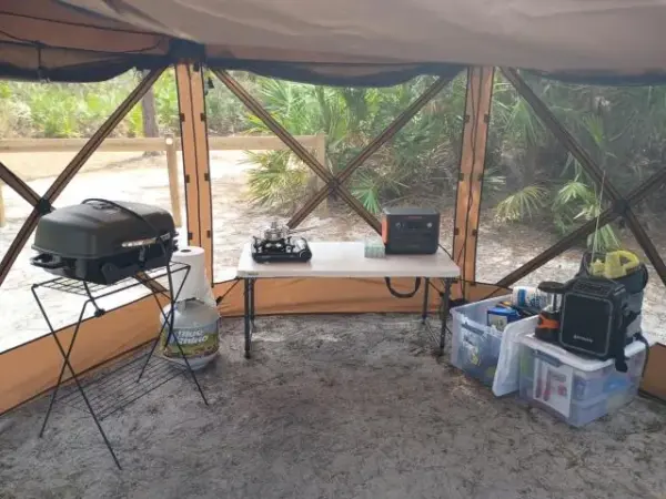 Customer photo 6 of <span class="sdh-h1" data-short="VEVOR 12 x 12 ft 6 Sided Pop-up Gazebo Tent">VEVOR Gazebo Screen Tent, 12 x 12 ft, 6 Sided Pop-up Camping Canopy Shelter Tent with Mesh Windows, Portable Carry Bag, Ground Stakes, Large Shade Tents for Outdoor Camping, Lawn and Backyard</span>